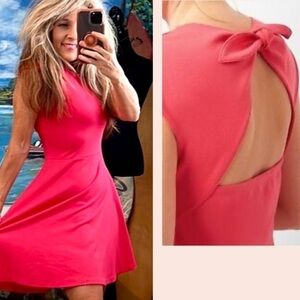 💞Gap,Fit & Flare in Pink Rose-hip, Cap Sleeves, Adorable Tie-Back, Size 2
